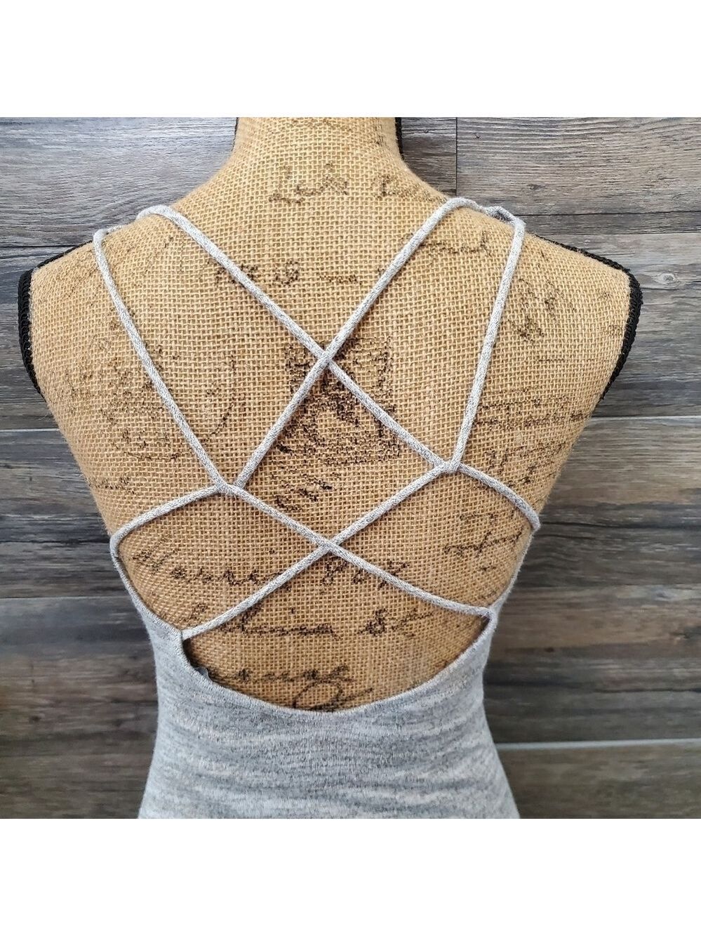 Lovely Day Crisscross Back Dress Silver Gray Size Small